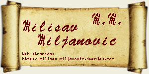 Milisav Miljanović vizit kartica